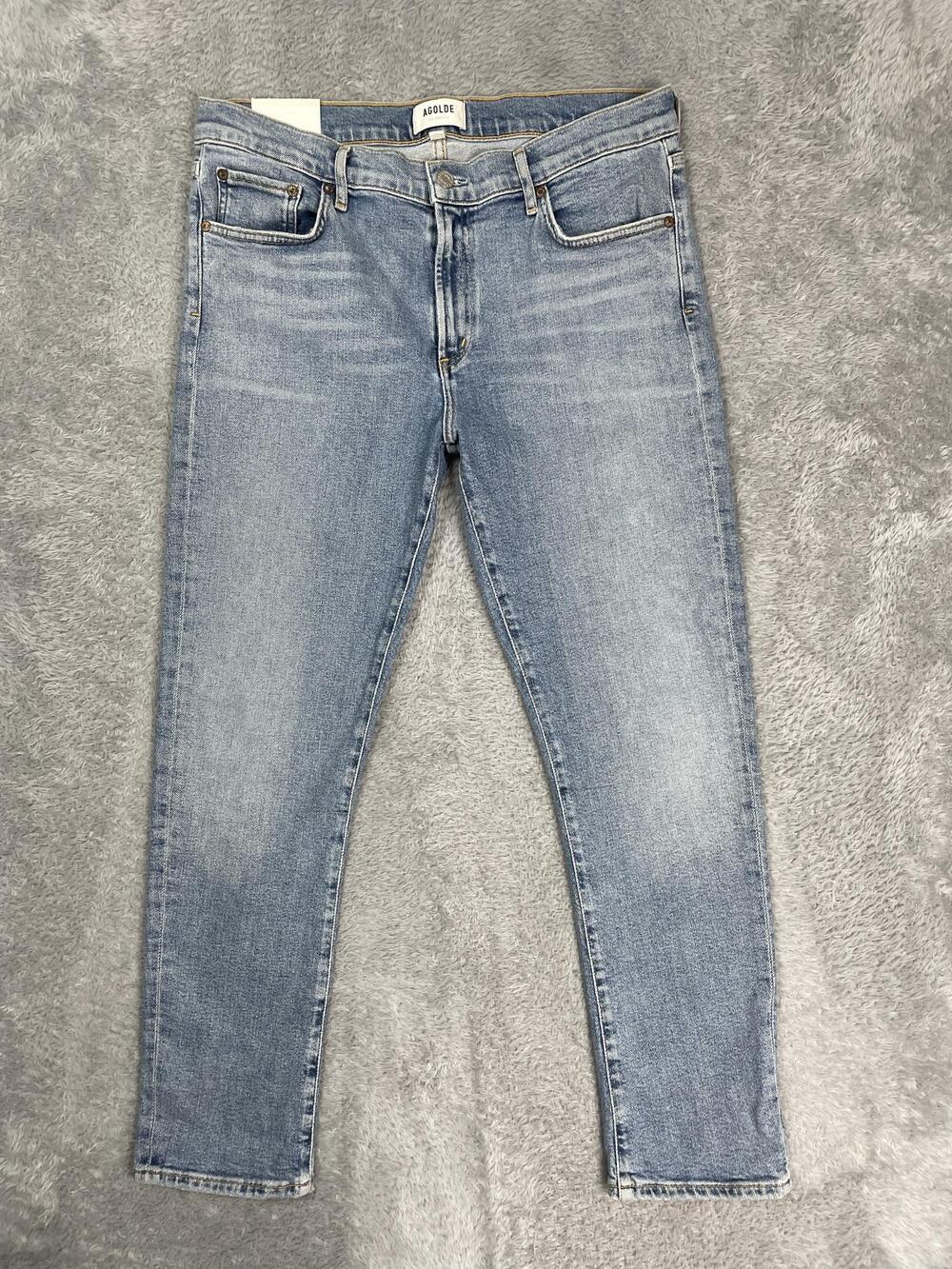AGOLDE Toni Straight Jeans Womens 30 Blue Med Wash Mid Rise Stretch Denim
